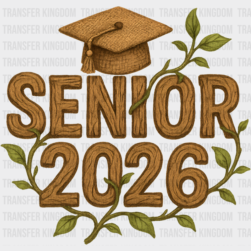 Senior 2026 Wood Design - Graduation DTF Transfer