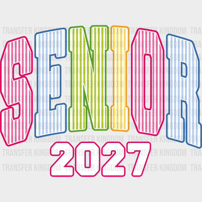 Senior 2027, Colorful Stripes - Senior DTF Transfers