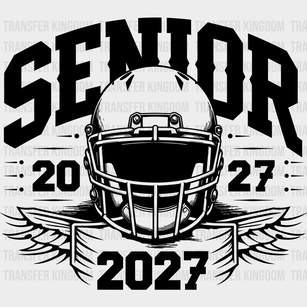 Senior 2027 Football - Senior DTF Transfers - Adult Unisex - S & M (10’’) / Dark Color Design (See Imaging)