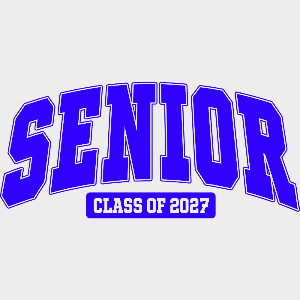 Senior Class Of 2027 Four Colors - Senior DTF Transfers - Adult Unisex - S & M (10’’) / Blue Color Design (See Imaging)