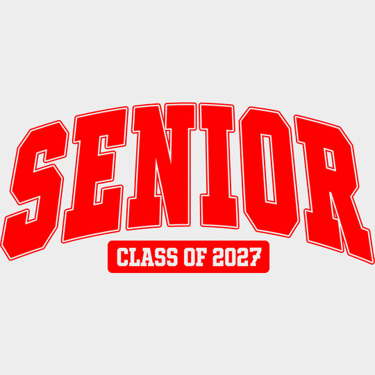 Senior Class Of 2027 Four Colors - Senior DTF Transfers - Adult Unisex - S & M (10’’) / Red Color Design (See Imaging)