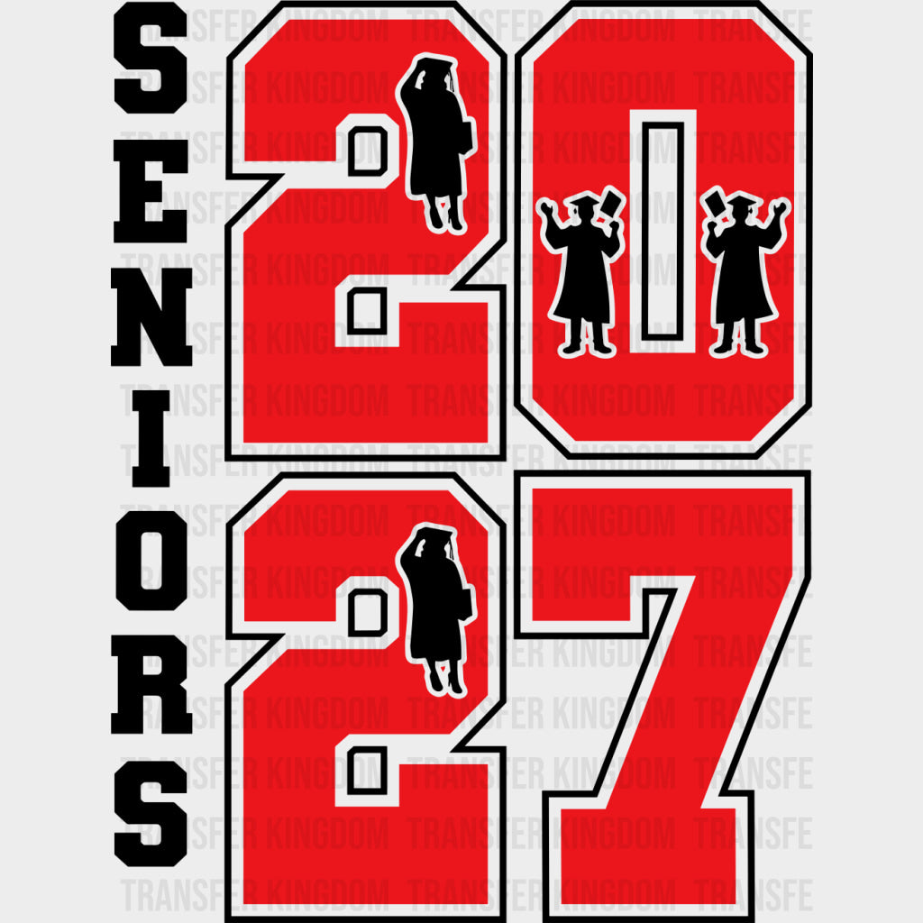 Seniors 2027 - Senior DTF Transfers - Adult Unisex - S & M (10’’) / Dark Color Design (See Imaging)