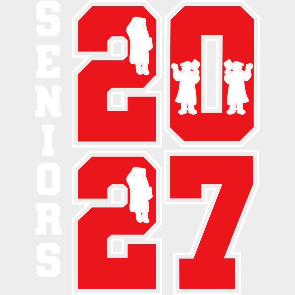 Seniors 2027 - Senior DTF Transfers - Adult Unisex - S & M (10’’) / Light Color Design (See Imaging)