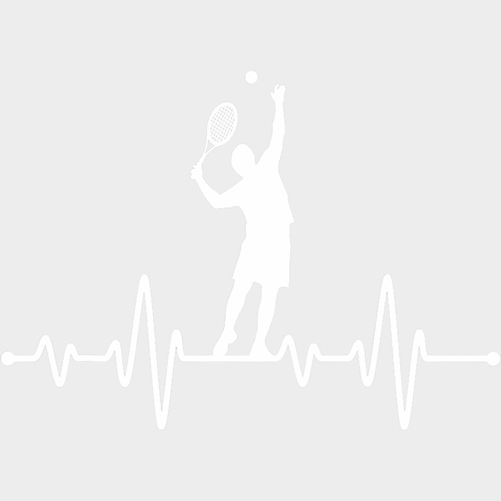 Serving EKG Line - Tennis DTF Transfers Adult Unisex - S & M (10’’) / Light Color Design (See Imaging)
