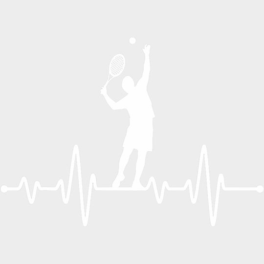 Serving EKG Line - Tennis DTF Transfers Adult Unisex - S & M (10’’) / Light Color Design (See Imaging)
