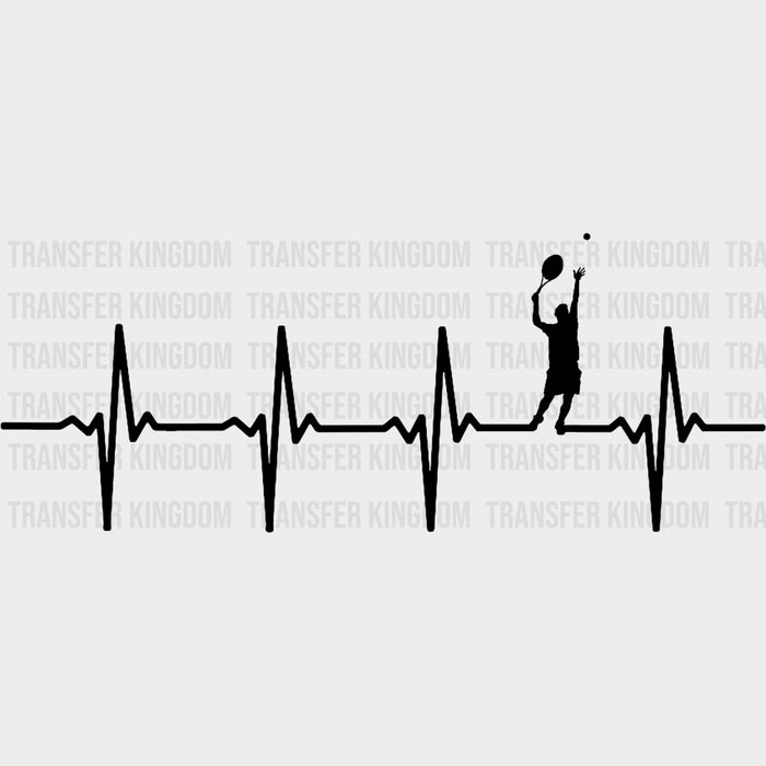 Serving Player, ECG Line - Tennis DTF Transfers