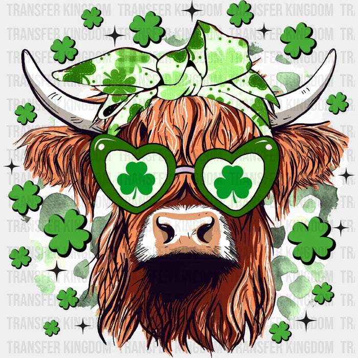 Shamrock Glasses Cattle - St. Patrick's DTF heat transfer