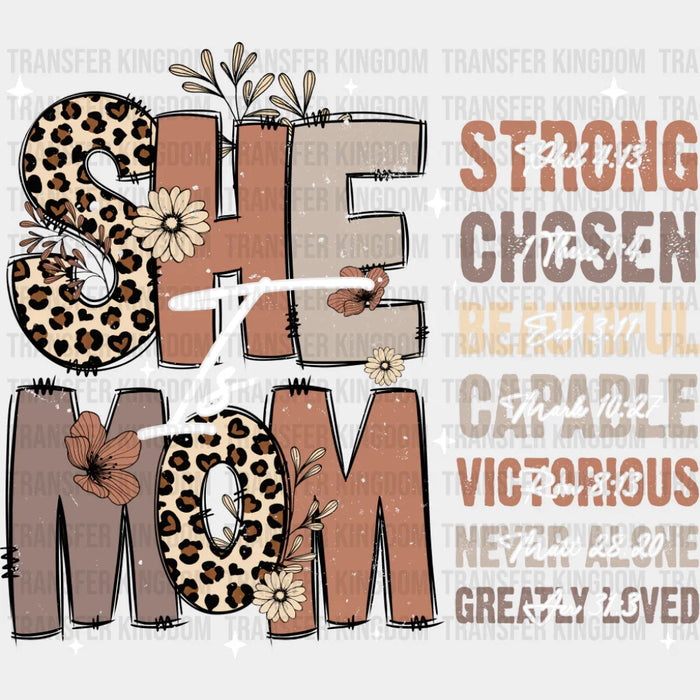 She Is Mom Cheetah Print - Mother's Day DTF Transfer