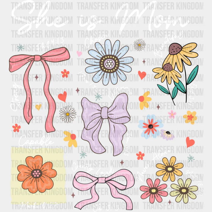 She Is Mom Flowers - Mother's Day DTF Transfer