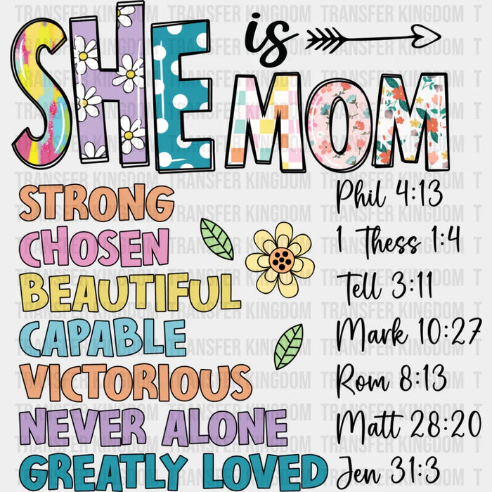 She Is Mom - Mother's Day DTF Transfer