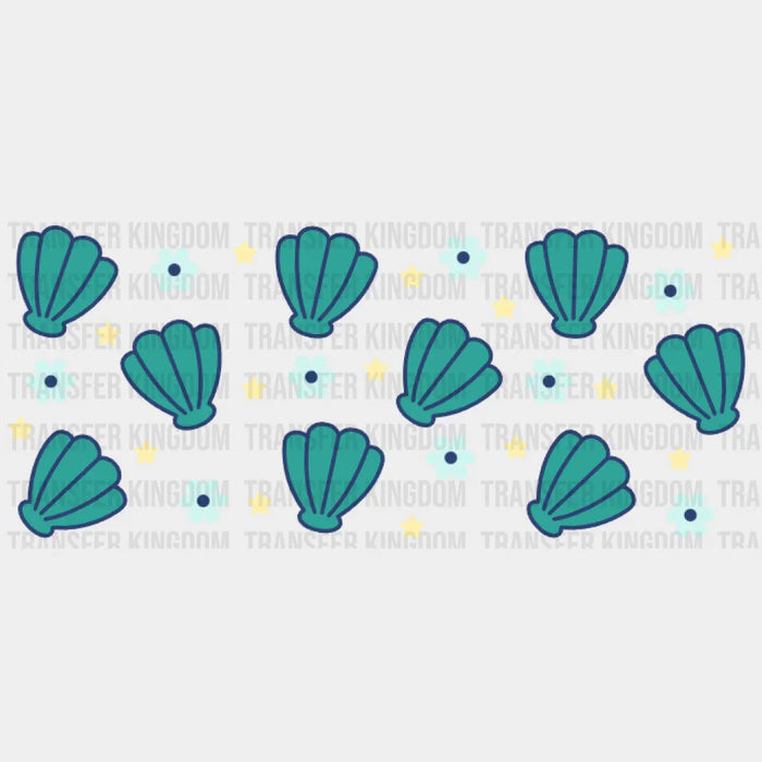 Shells And Flowers UV DTF Transfer Cup Wrap UV DTF Sticker