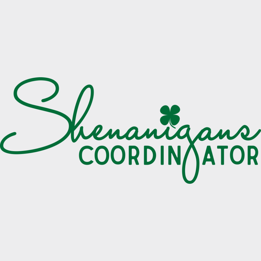 Shenanigans Black Green White - St. Patrick’s Day DTF Transfer Adult Unisex - S & M (10’’) / Green Color Design (See