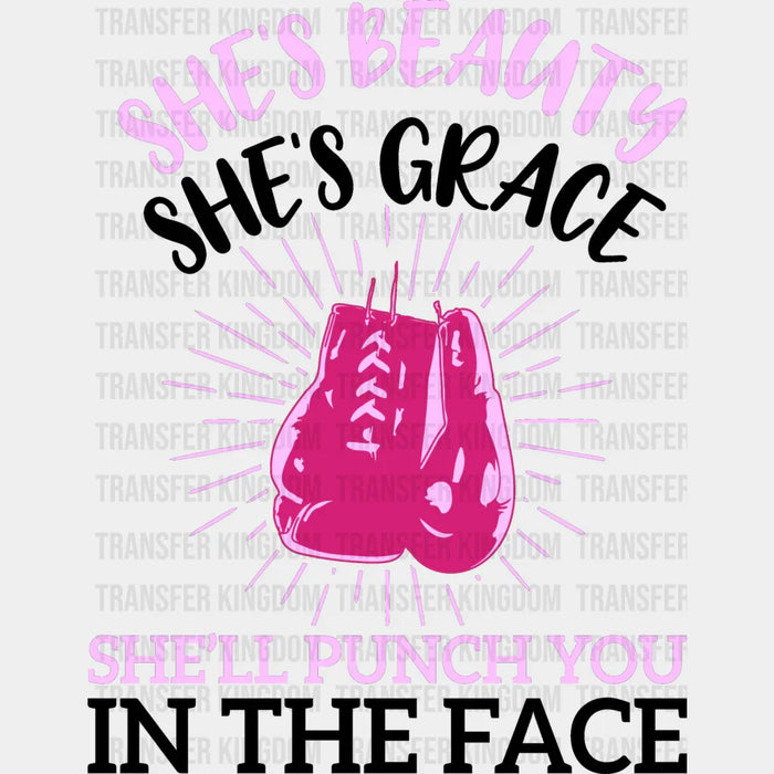 She's Beauty She's Grace - Boxing DTF Heat Transfer