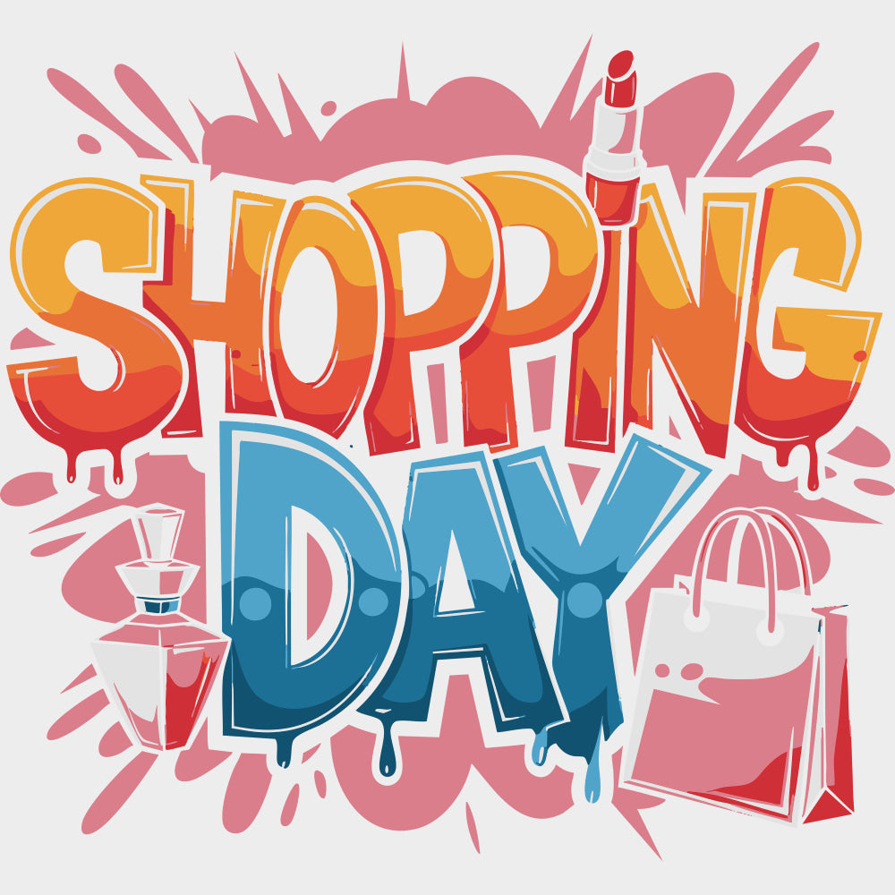 Shopping Day - Shopping DTF Transfers Adult Unisex - S & M (10’’) / Light Color Design (See Imaging)