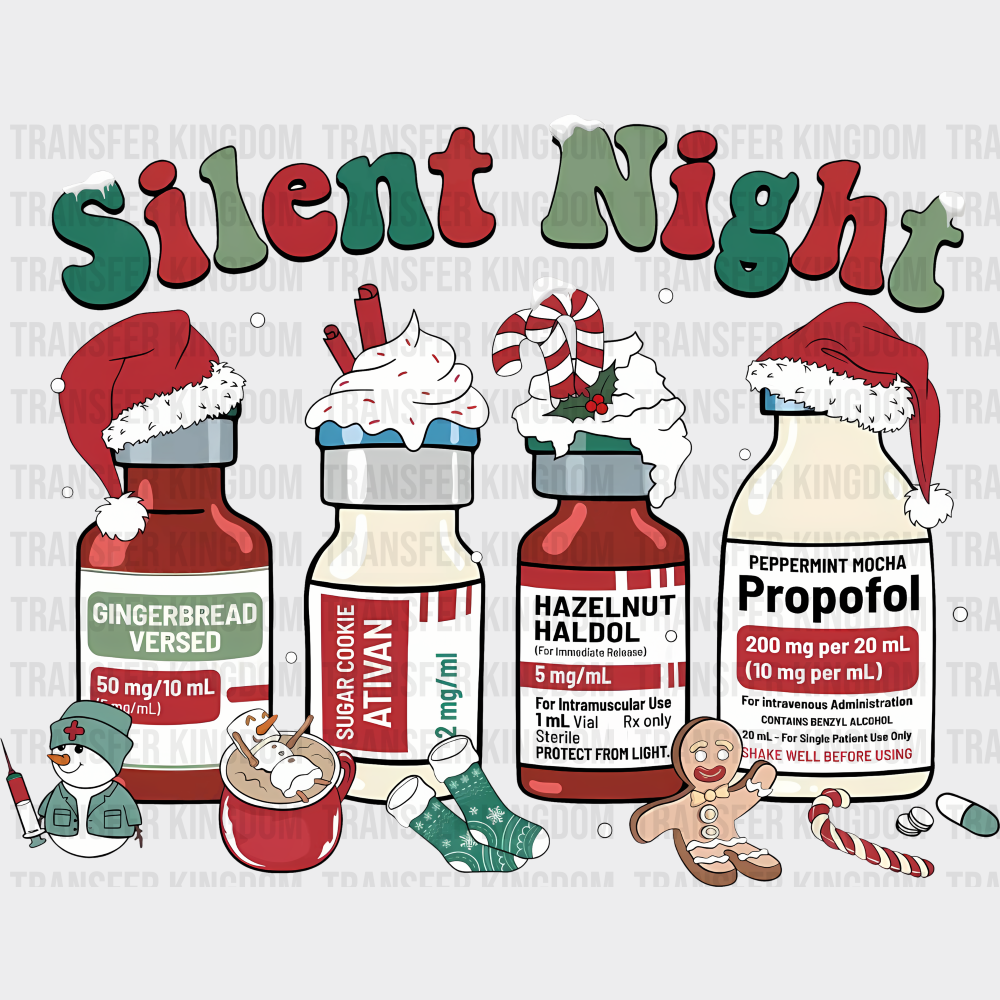 Silent Night Christmas DTF Transfer