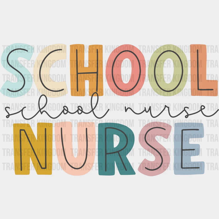 Simple School Nurse Cursive Design - School Nurse DTF Transfers