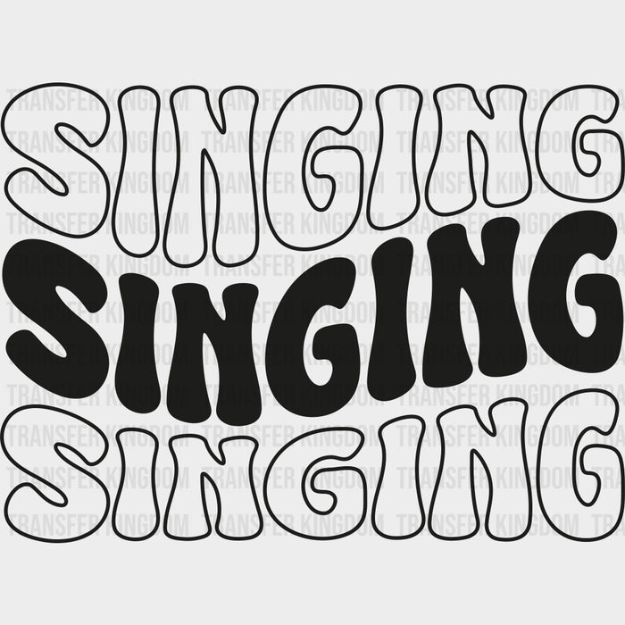 Singing, Wavy B&W Design - Singing DTF Transfers