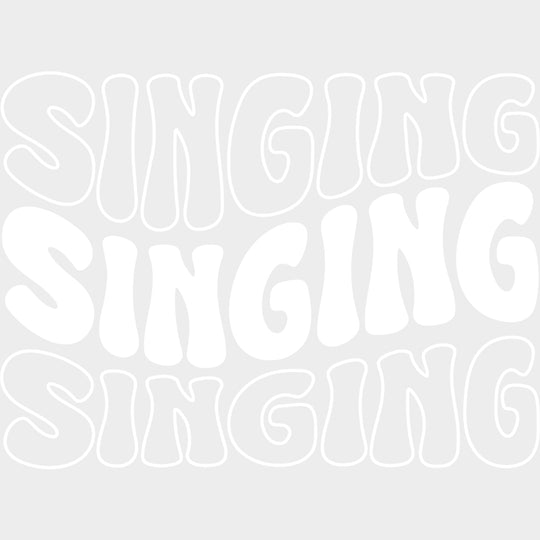 Singing Wavy B&W Design - Singing DTF Transfers Adult Unisex - S & M (10’’) / Light Color Design (See Imaging)