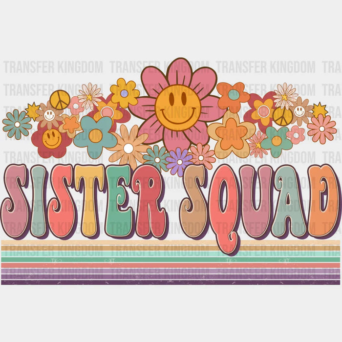 Sister Squad Flower Design - Sister DTF heat transfer