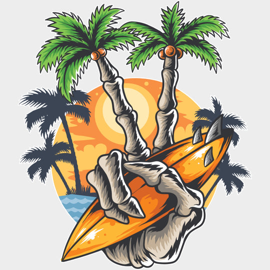 Skeleton Peace Sign - Surfing DTF Transfers transfer-kingdom Light Color Design (See Imaging)