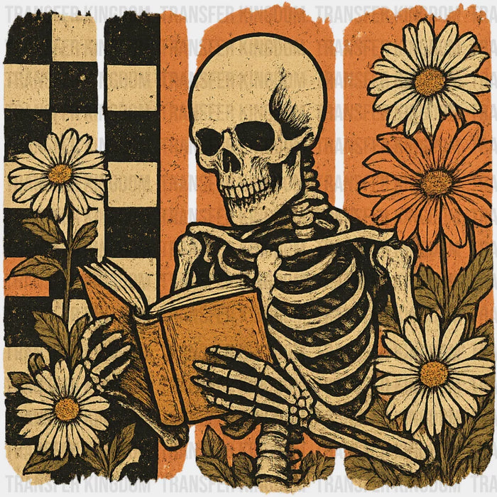Skeleton Reading A Book - Halloween DTF Transfer