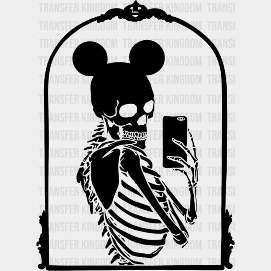 Skeleton Selfie With Mickey Ears Design - Dtf Heat Transfer