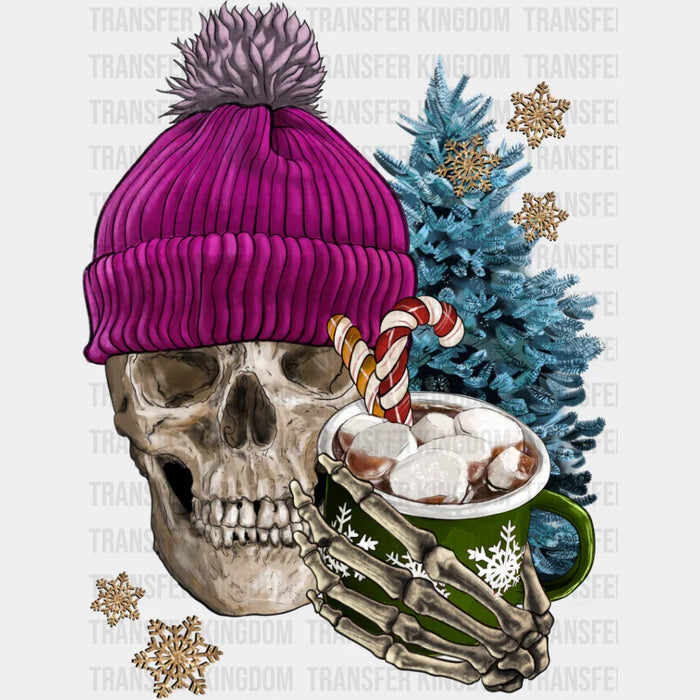 Skeleton Winter Hot Chocolate Design - Skeleton Iron On DTF Transfer