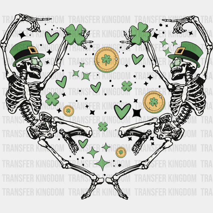 Skeletons Heart Shape - St. Patrick's Day DTF Transfer