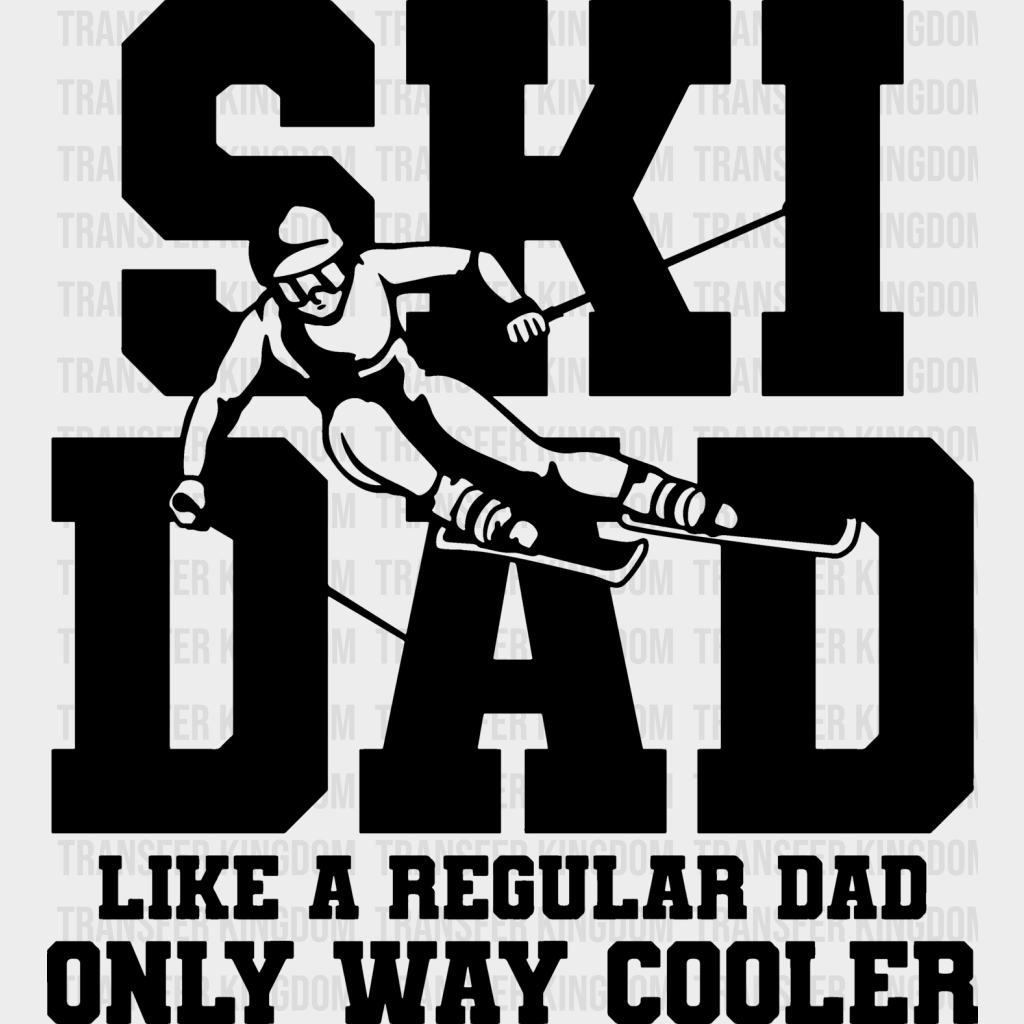 Ski Dad - Skiing Dtf Heat Transfer Unisex S & M (10’’) / Dark Color Design (See Imaging)