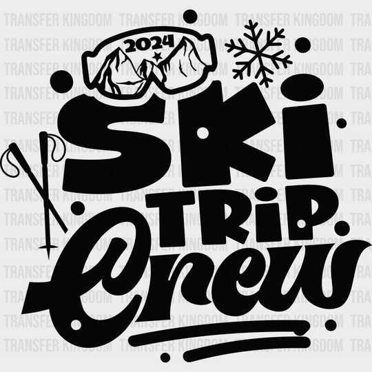 Ski Trip Crew - Skiing Dtf Heat Transfer Unisex S & M (10’’) / Dark Color Design (See Imaging)