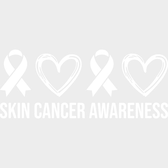 Skin Cancer Awareness Ribbons & Hearts - Melanoma DTF Transfers - Adult Unisex - S & M (10’’) / Light Color Design (See