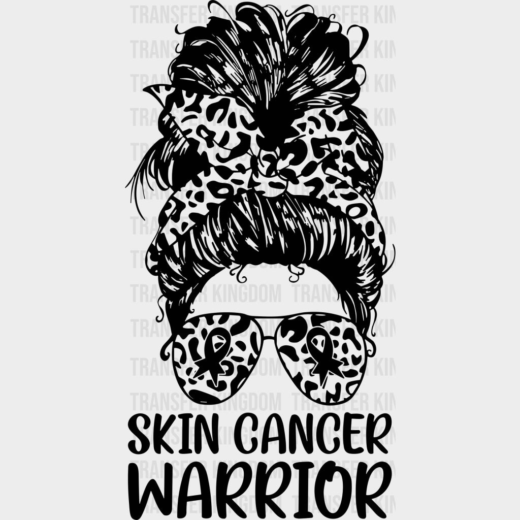 Skin Cancer Warrior Girl - Melanoma DTF Transfers - Adult Unisex - S & M (10’’) / Dark Color Design (See Imaging)
