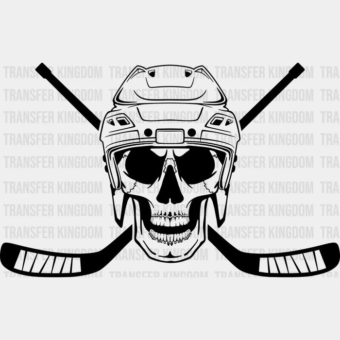 Skull Hockey Pirate Design - Hockey DTF Heat Transfer
