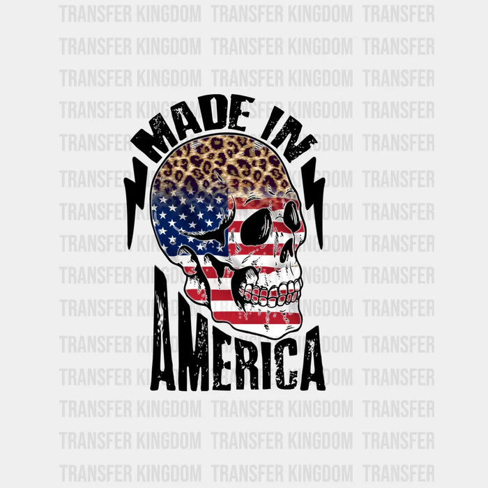 Skull On USA Flag DTF Transfer