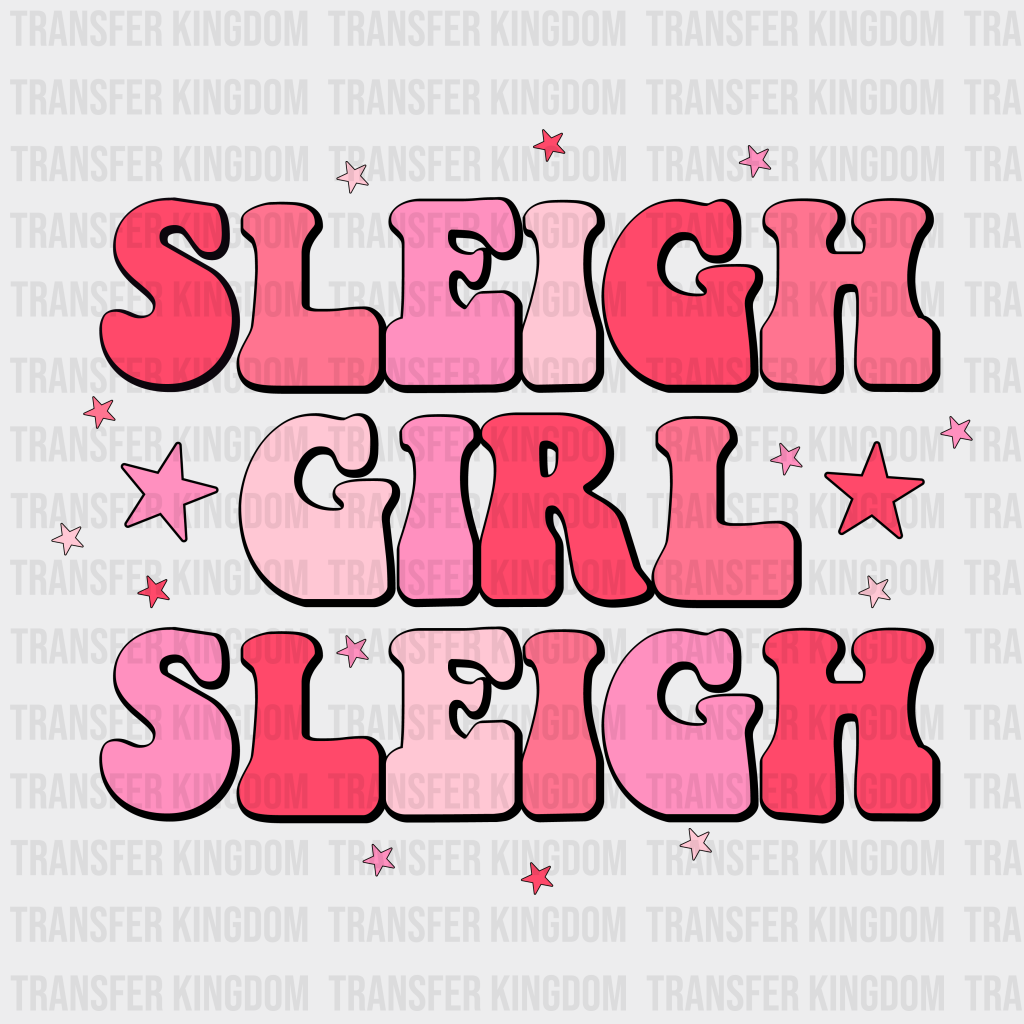 Sleigh Girl Christmas Design - Dtf Heat Transfer