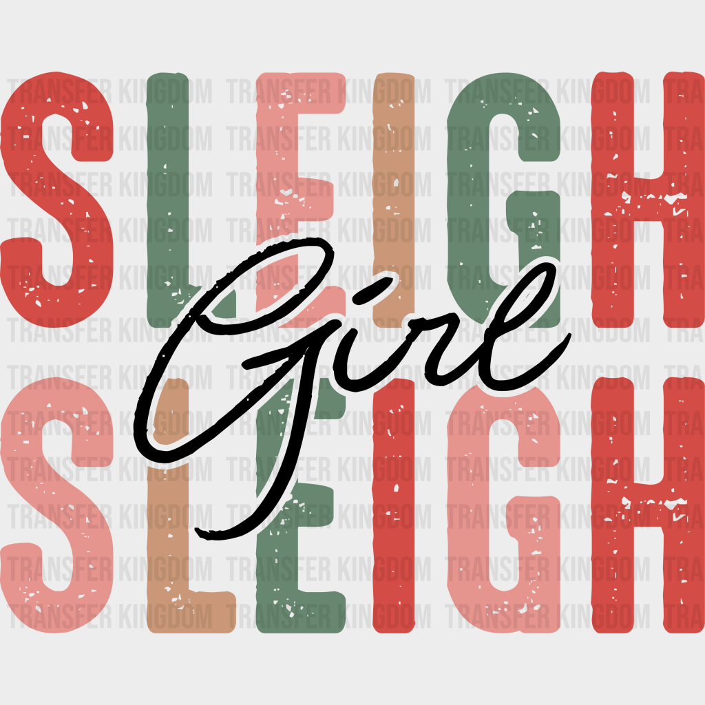 Sleigh Girl Christmas Design - Dtf Heat Transfer Unisex S & M ( 10 ) / Dark Color (See Imaging)