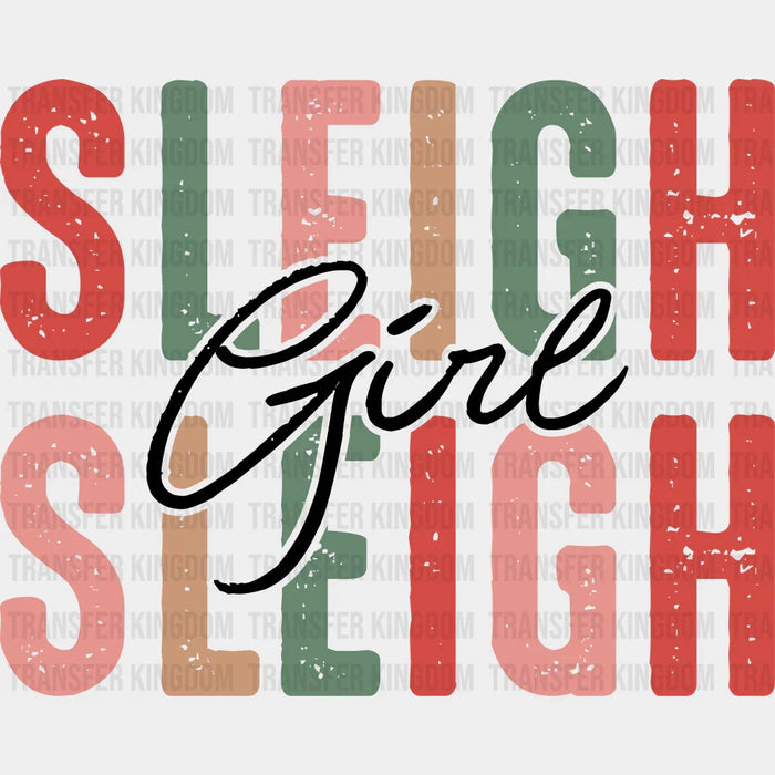 SLEIGH GIRL SLEIGH, Christmas Design - DTF heat transfer