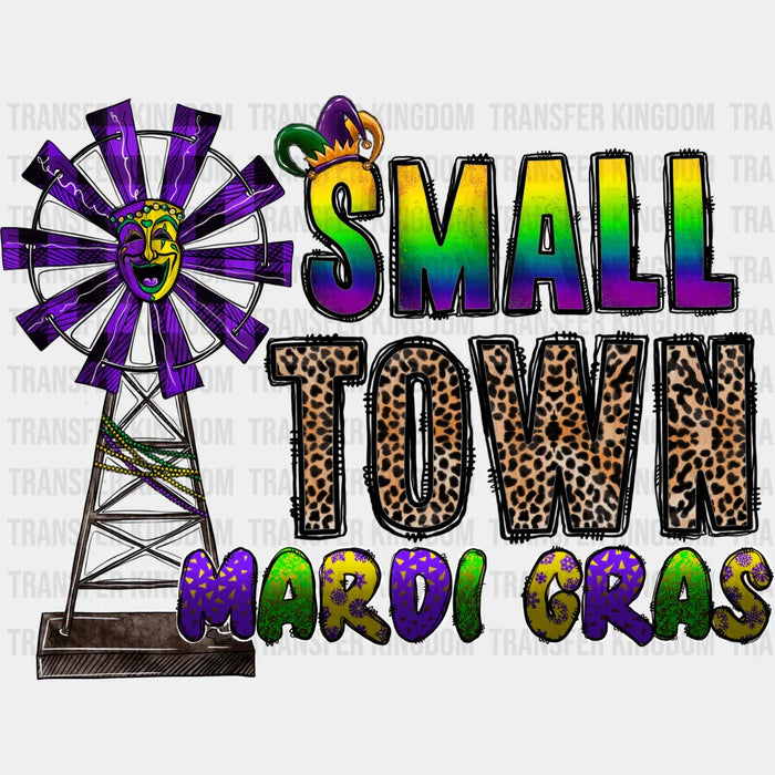 Small Town Mardi Gras Design- Mardi Gras DTF heat transfer