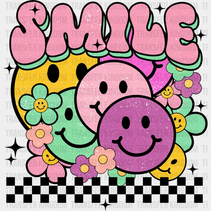 Smile Colorful Smileys - Good Vibes DTF Transfer