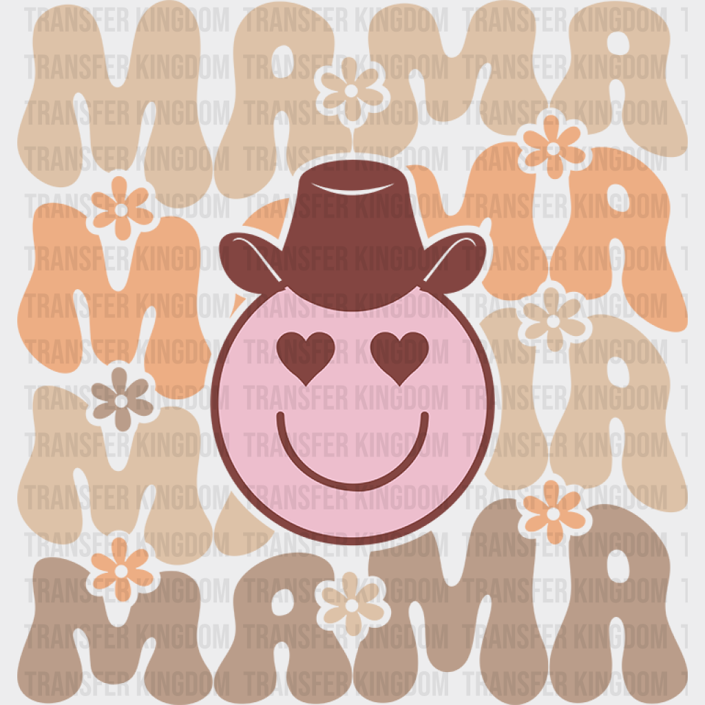 Smile Face Mama Design - Cowgirl Dtf Transfers