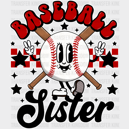 Smiley Baseball Sister - Dtf Heat Transfer Unisex S & M (10’’) / Light Color Design (See Imaging)