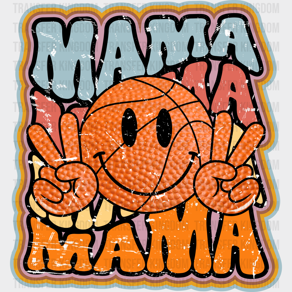 Smiley Basketball Mama Design - Dtf Heat Transfer