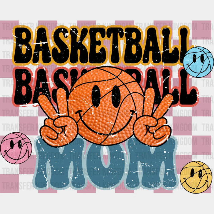 Smiley Basketball Mom Design - Basketball DTF Heat Transfer