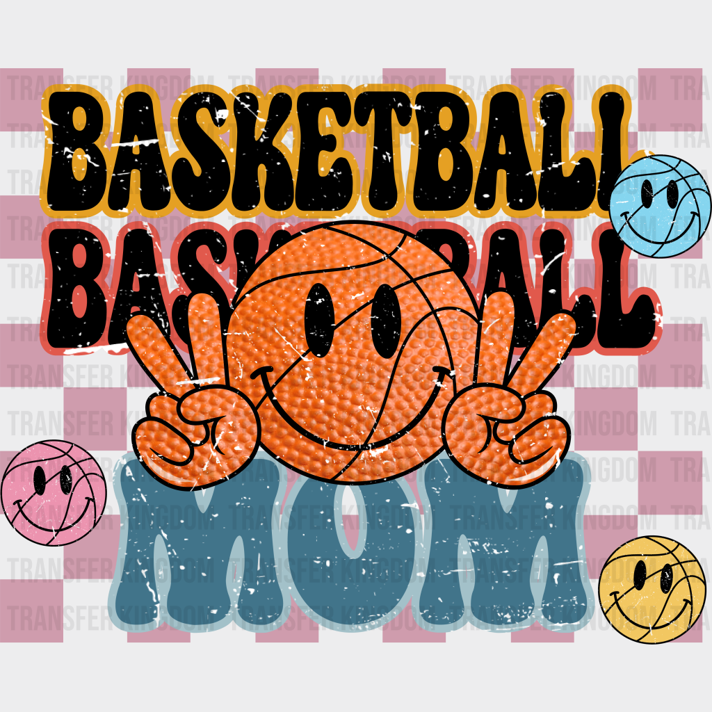 Smiley Basketball Mom Design - Dtf Heat Transfer