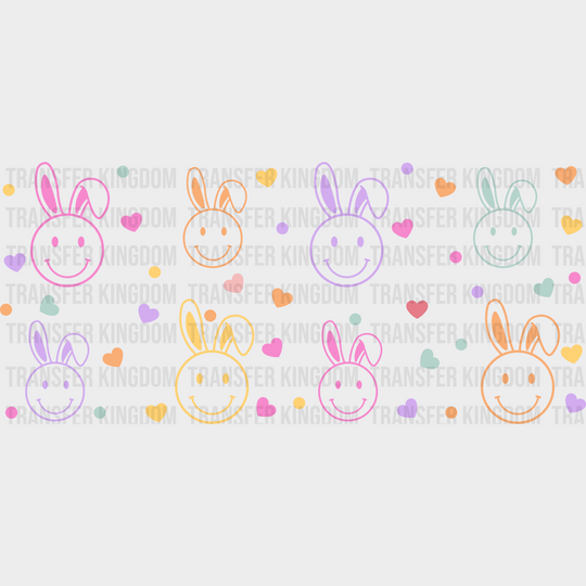 Smiley Bunnies - Easter Cup Wrap Uv Sticker Permanent Dtf Decal