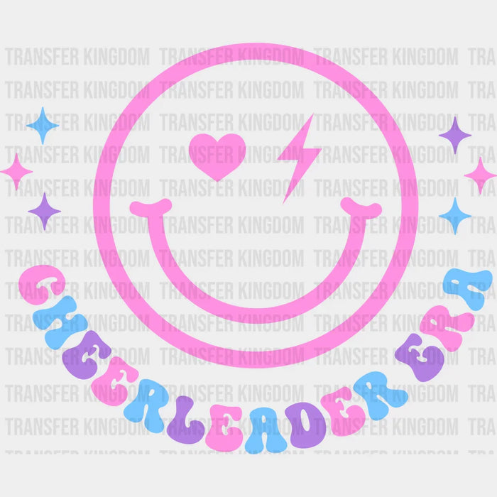 Smiley Cheerleader Era Colorful Design - Cheerleader DTF Heat Transfer