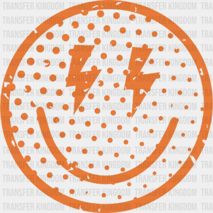 Smiley Face Lightning Bolts Aesthetic Retro Design - Good Vibes DTF heat transfer