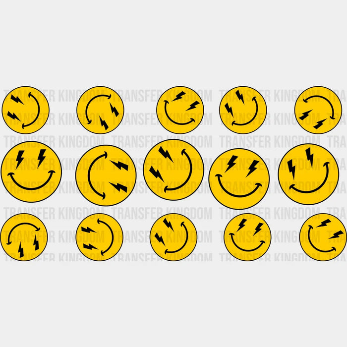 Yellow Smiley Faces - UV DTF Transfer Cup Wrap UV DTF Sticker