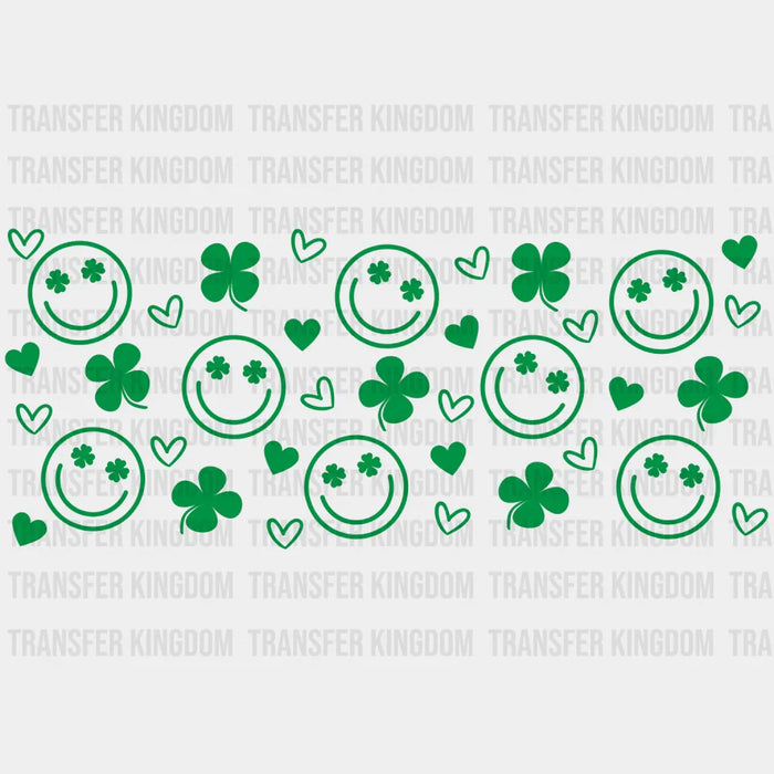 Smiley Four Leaf Clover UV DTF Transfer Cup Wrap UV DTF Sticker