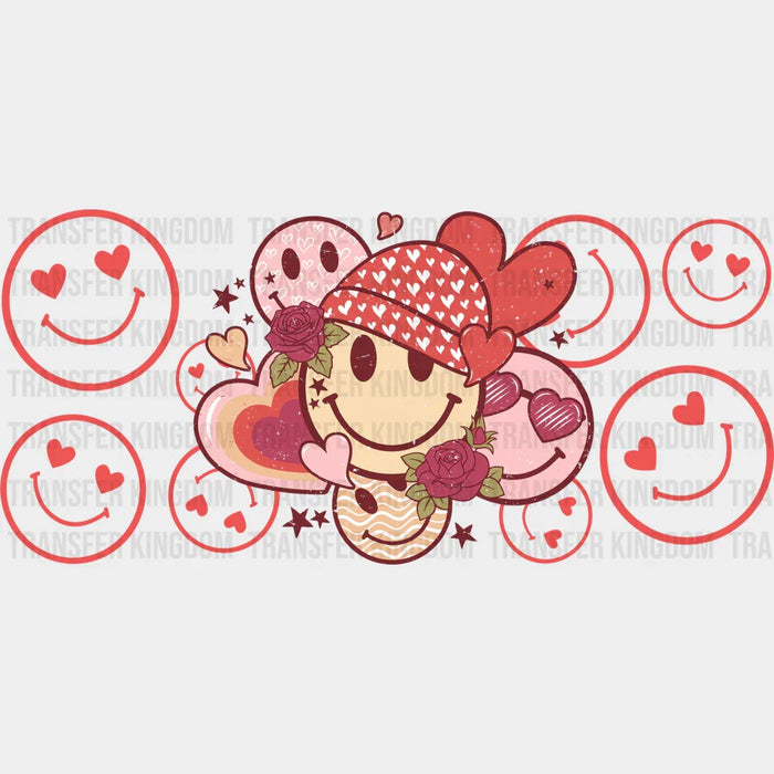 Smiley Heart Shaped Eyes - Valentine's Day Cup Wrap UV Sticker Permanent UV DTF Decal